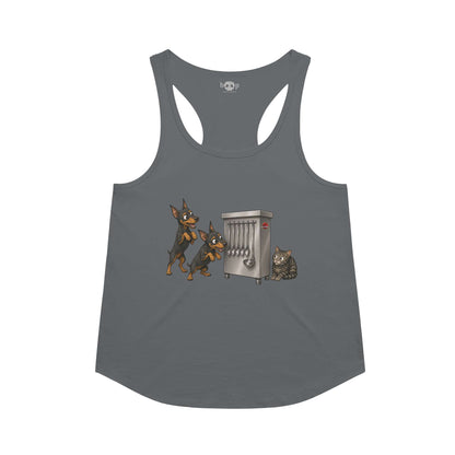 Clever Girls racerback tank in Indigo