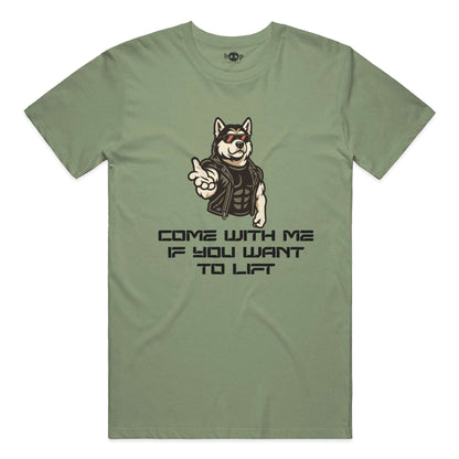 Come With Me performance t in military green triblend