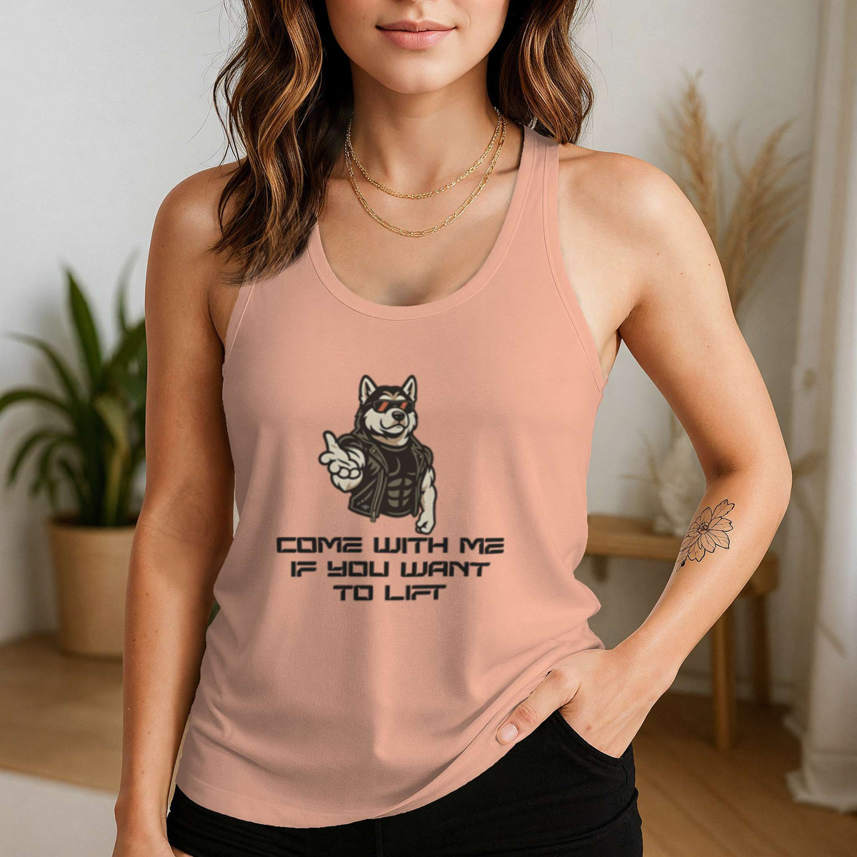 Come With Me Racerback Tank, alternate view 1
