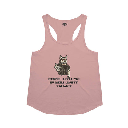 Come With Me racerback tank in Desert Pink