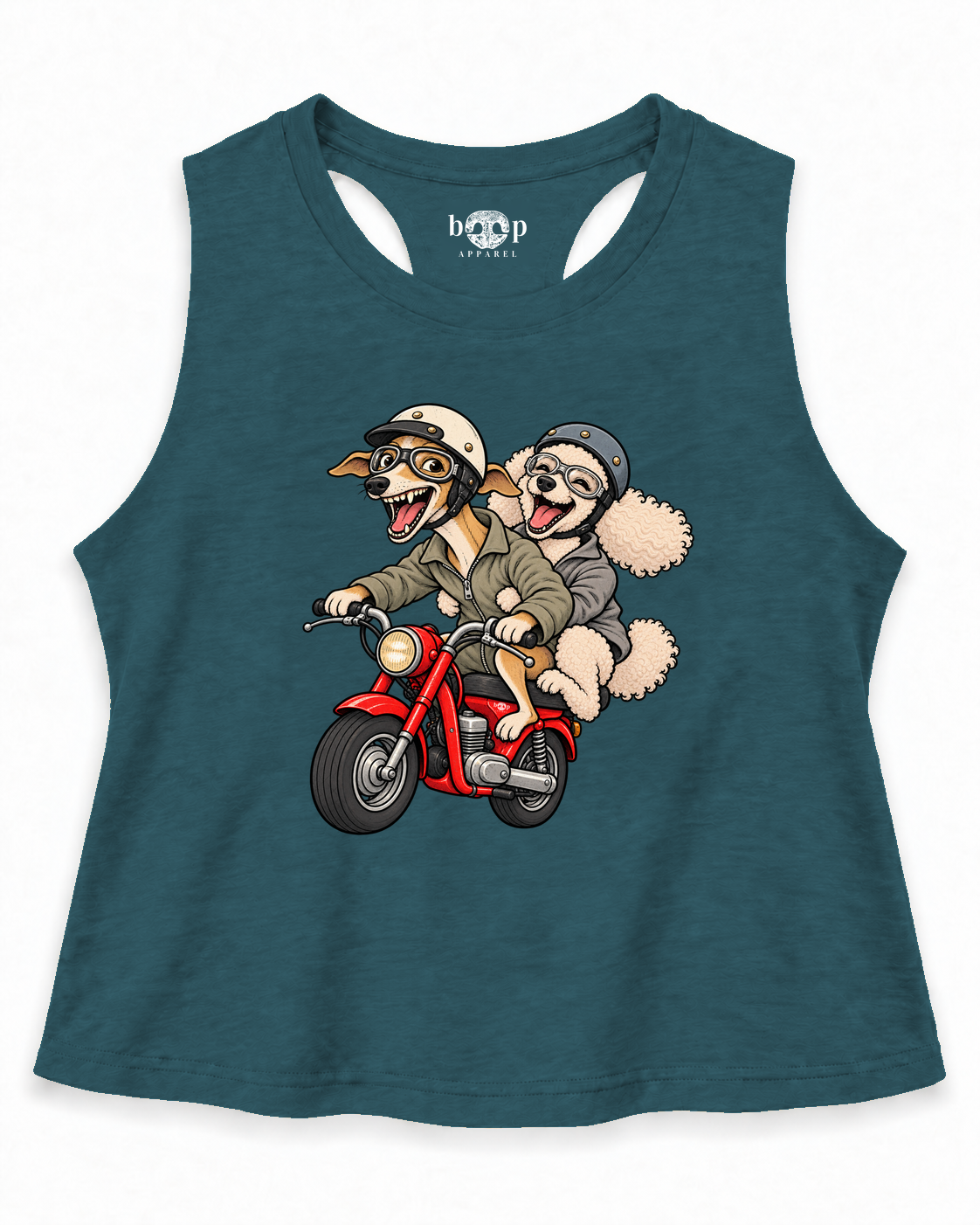 Dog and Dogger crop tank — Deep-Teal