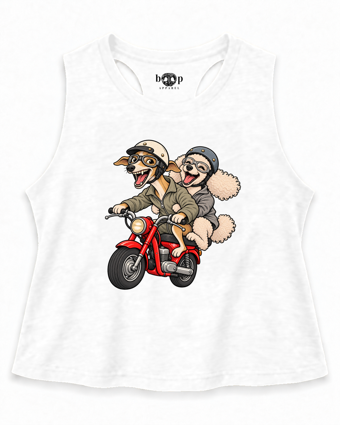 Dog and Dogger crop tank — White