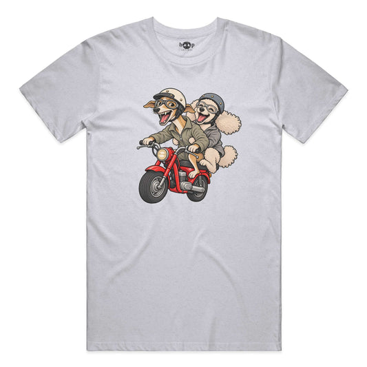 Dog and Dogger performance t in White Fleck Triblend