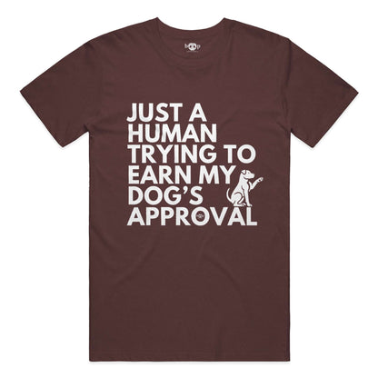 Dog's Approval everyday t in Heather Cardinal