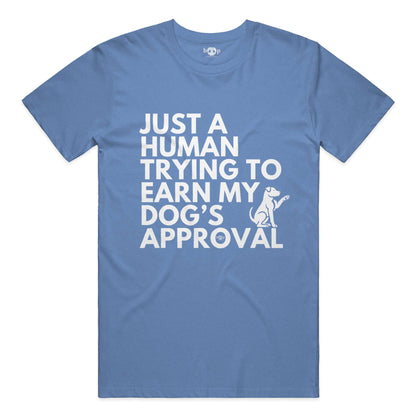 Dog's Approval everyday t in Heather Columbia Blue