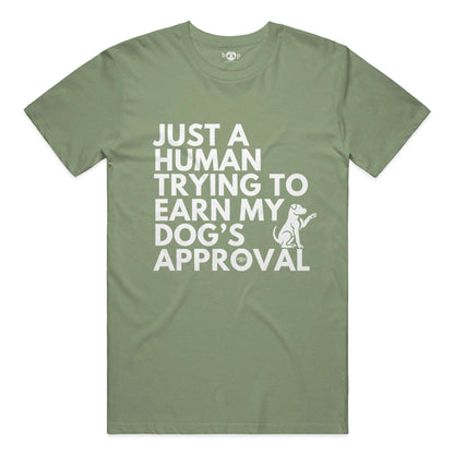 Dog's Approval performance t in military green triblend