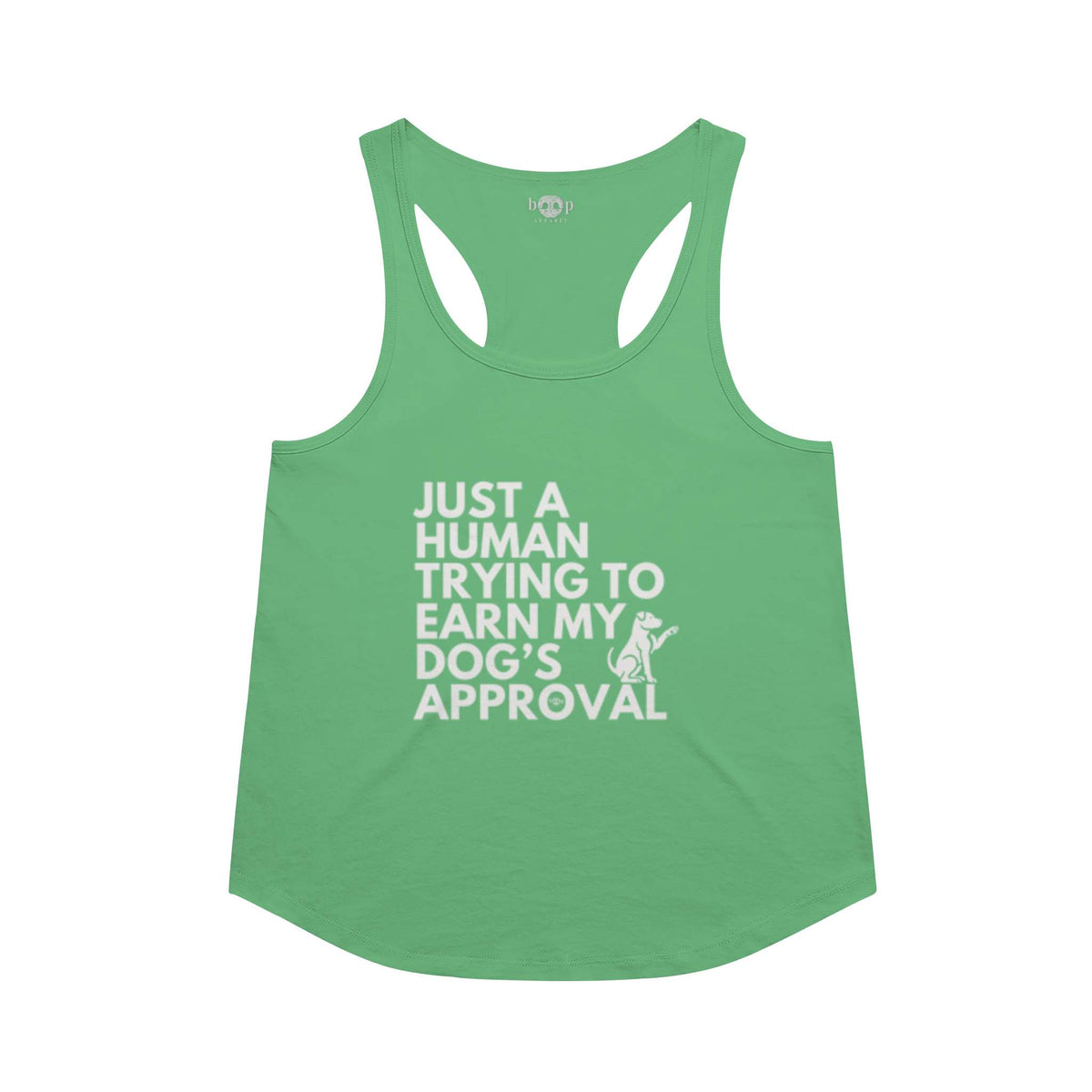 Dog's Approval racerback tank in Envy