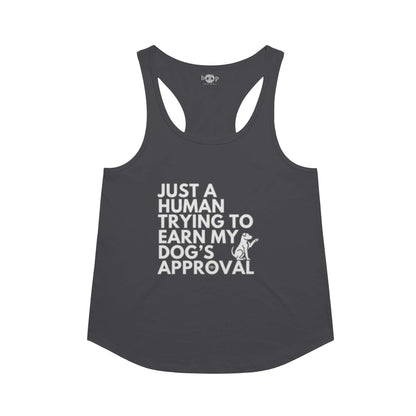 Dog's Approval racerback tank in Vintage Black