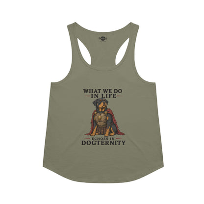Echoes in Dogternity racerback tank in military green