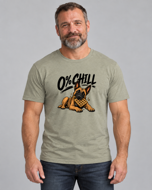 Ed wearing 0% Chill Everyday T in Heather Olive