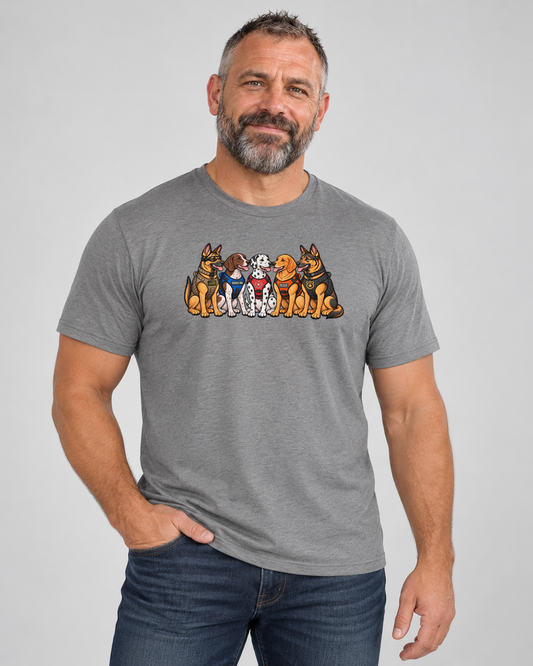 Ed wearing Working Dogs Everyday T in Deep Heather