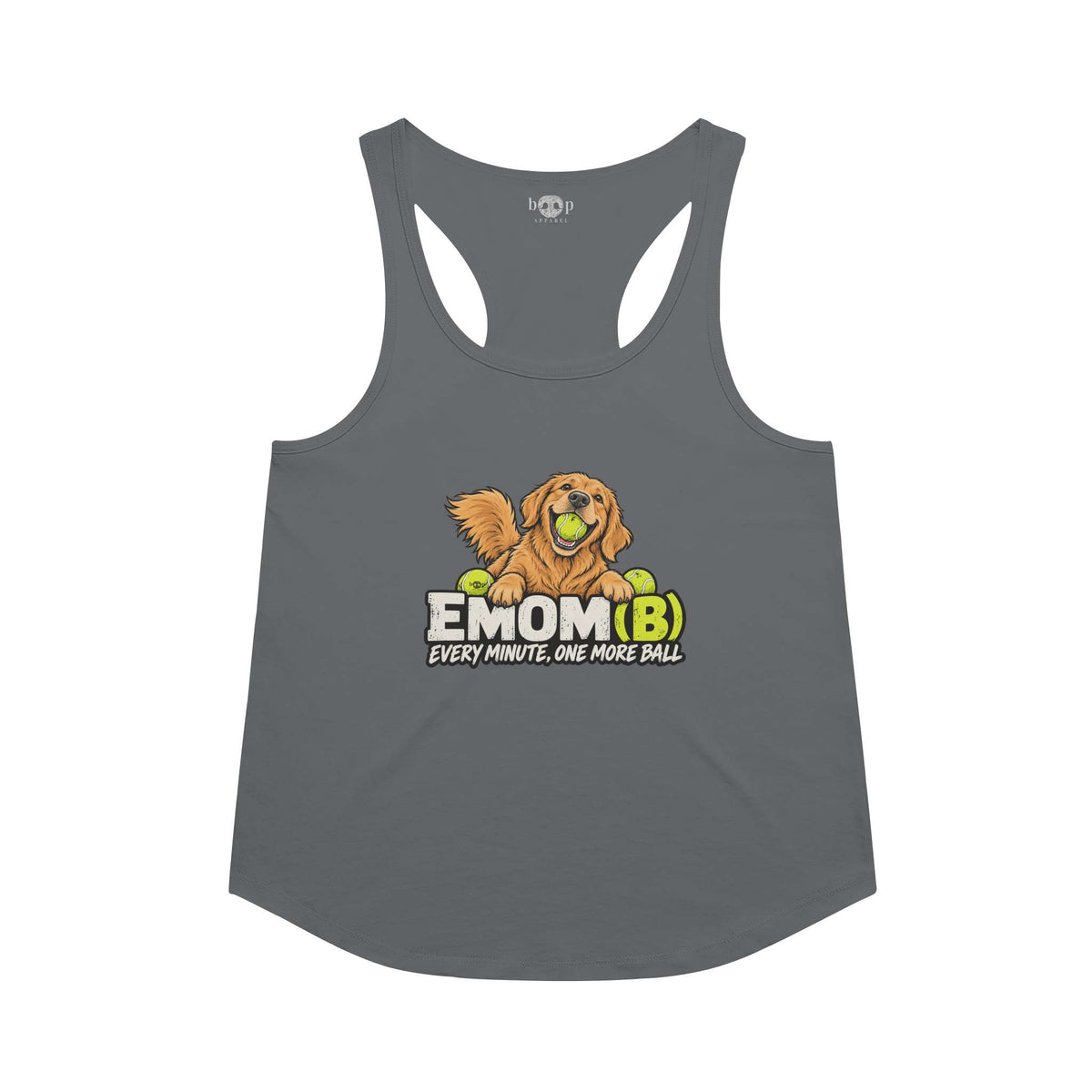 EMOM(B) racerback tank in Indigo