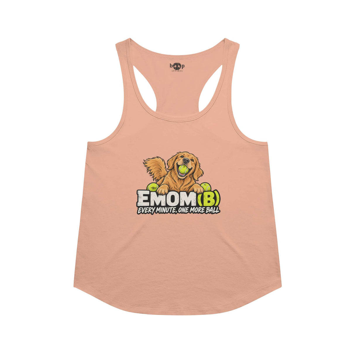EMOM(B) racerback tank in Vintage Light Orange