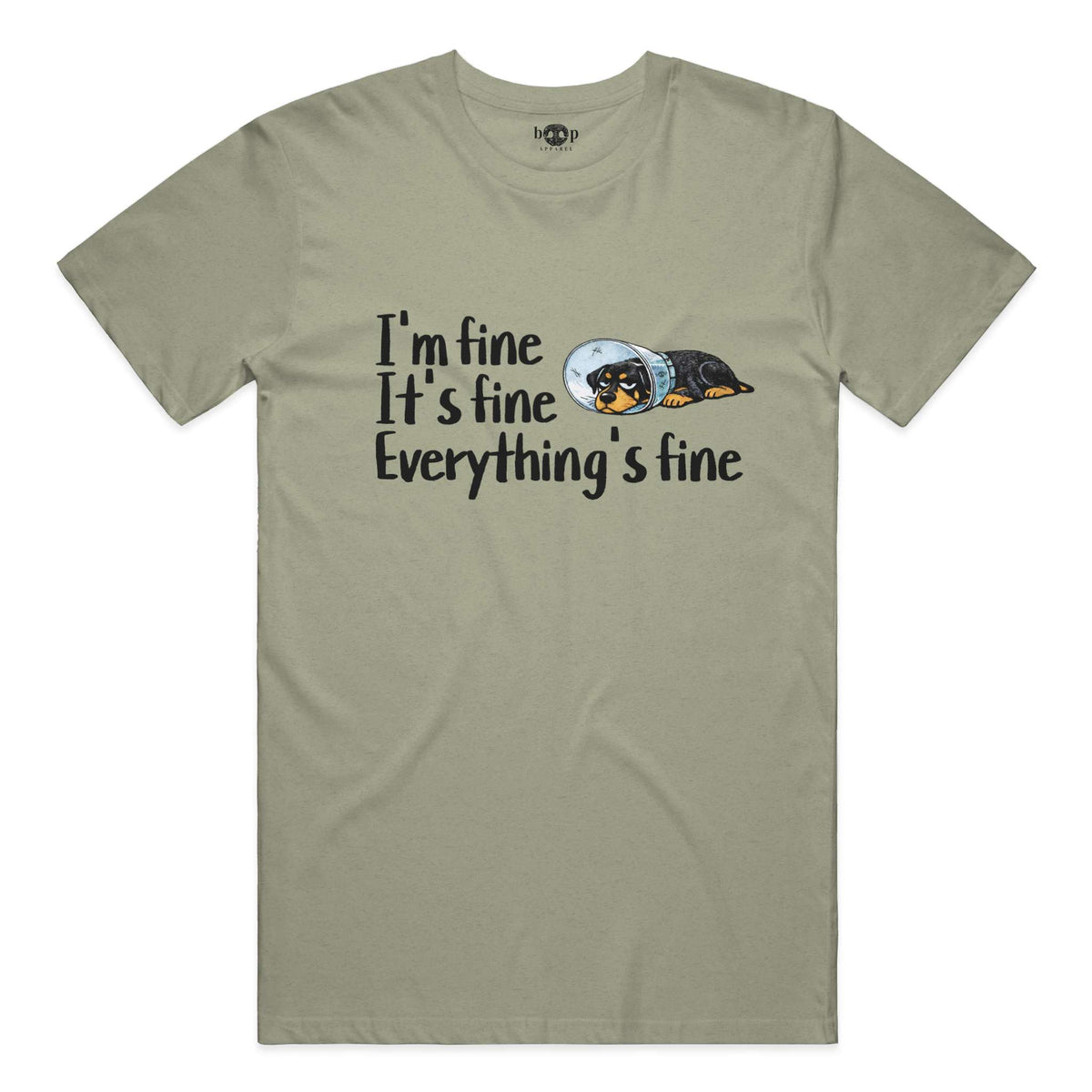 Everything's Fine everyday t in Heather Olive