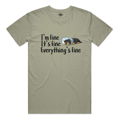 Everything's Fine everyday t in Heather Olive