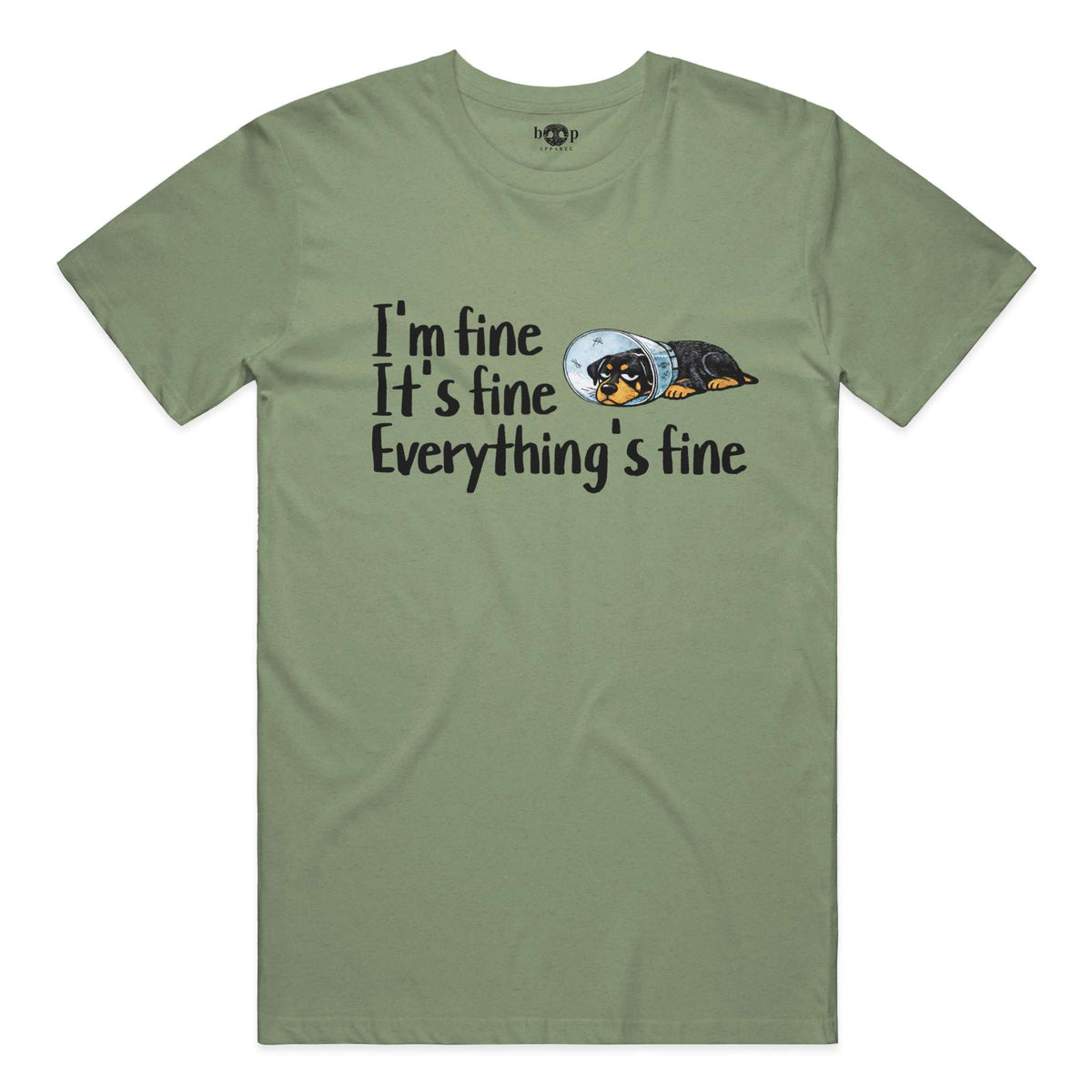 Everything's Fine performance t in military green triblend