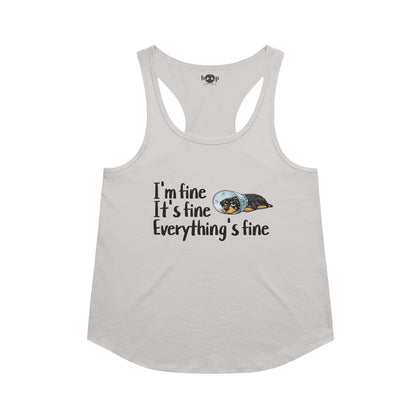 Everything's Fine racerback tank in Heather White