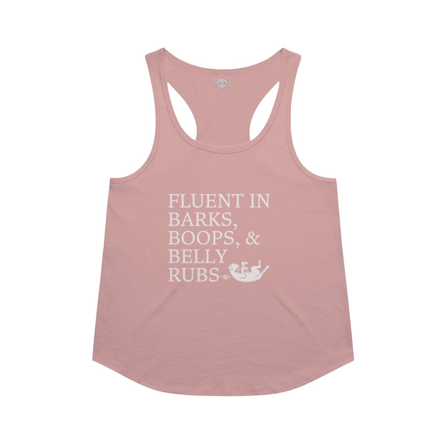 Funny dog owner t-shirt with sarcastic humor -Trilingual - Racerback Tank