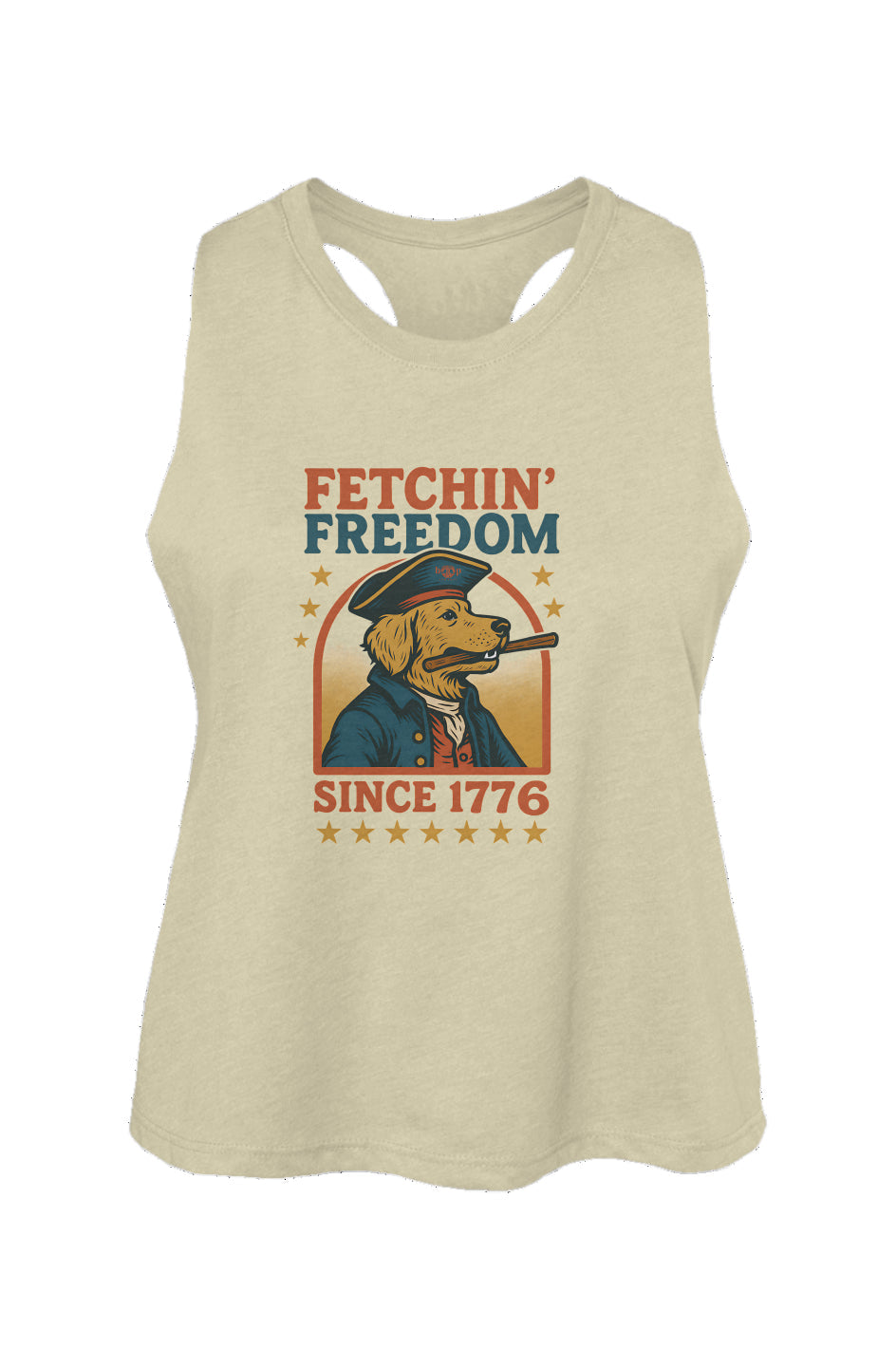 Fetchin' Freedom crop tank in Heather French Vanilla