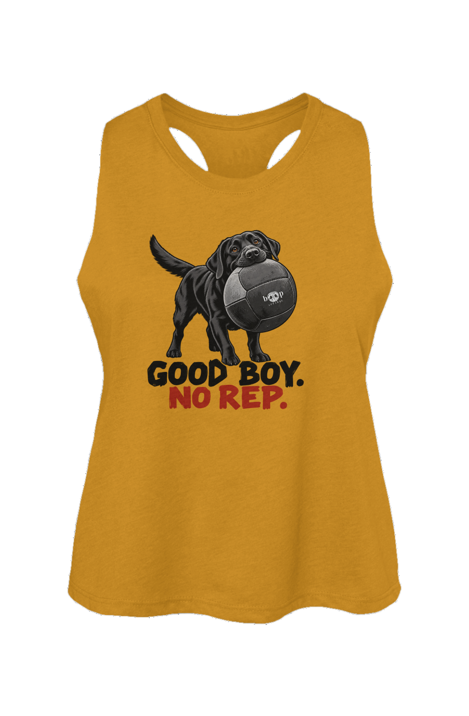 Good Boy No Rep crop tank in Heather Mustard
