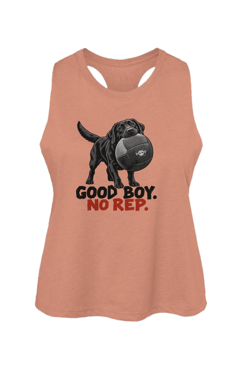 Good Boy No Rep crop tank in Heather Sunset