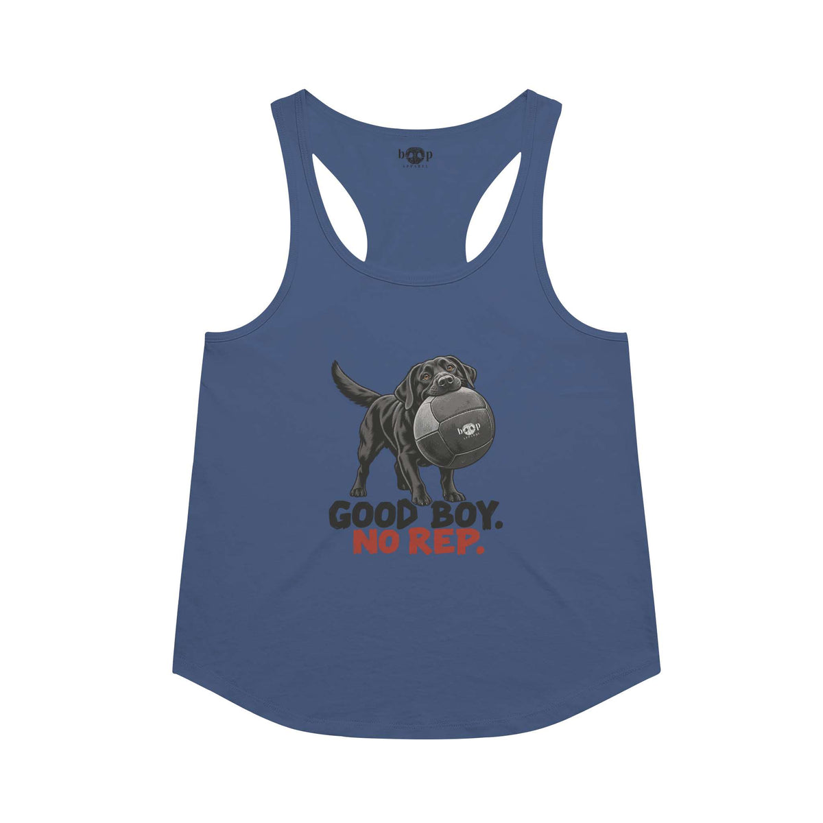 Good Boy No Rep racerback tank in Vintage Royal