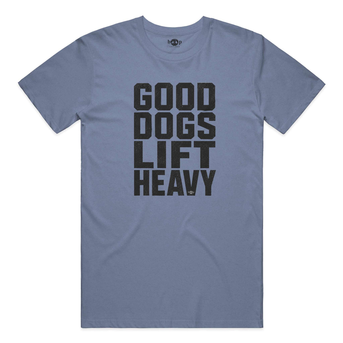 Good Dogs Lift Heavy performance t in Blue Triblend