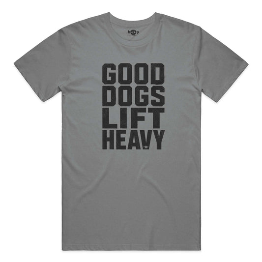 Good Dogs Lift Heavy performance t in Grey Triblend