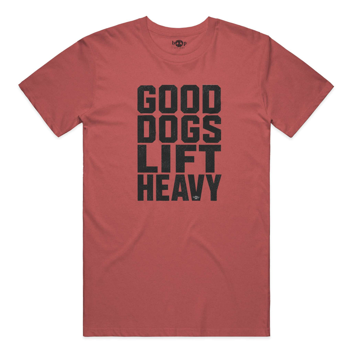 Good Dogs Lift Heavy performance t in Red Triblend