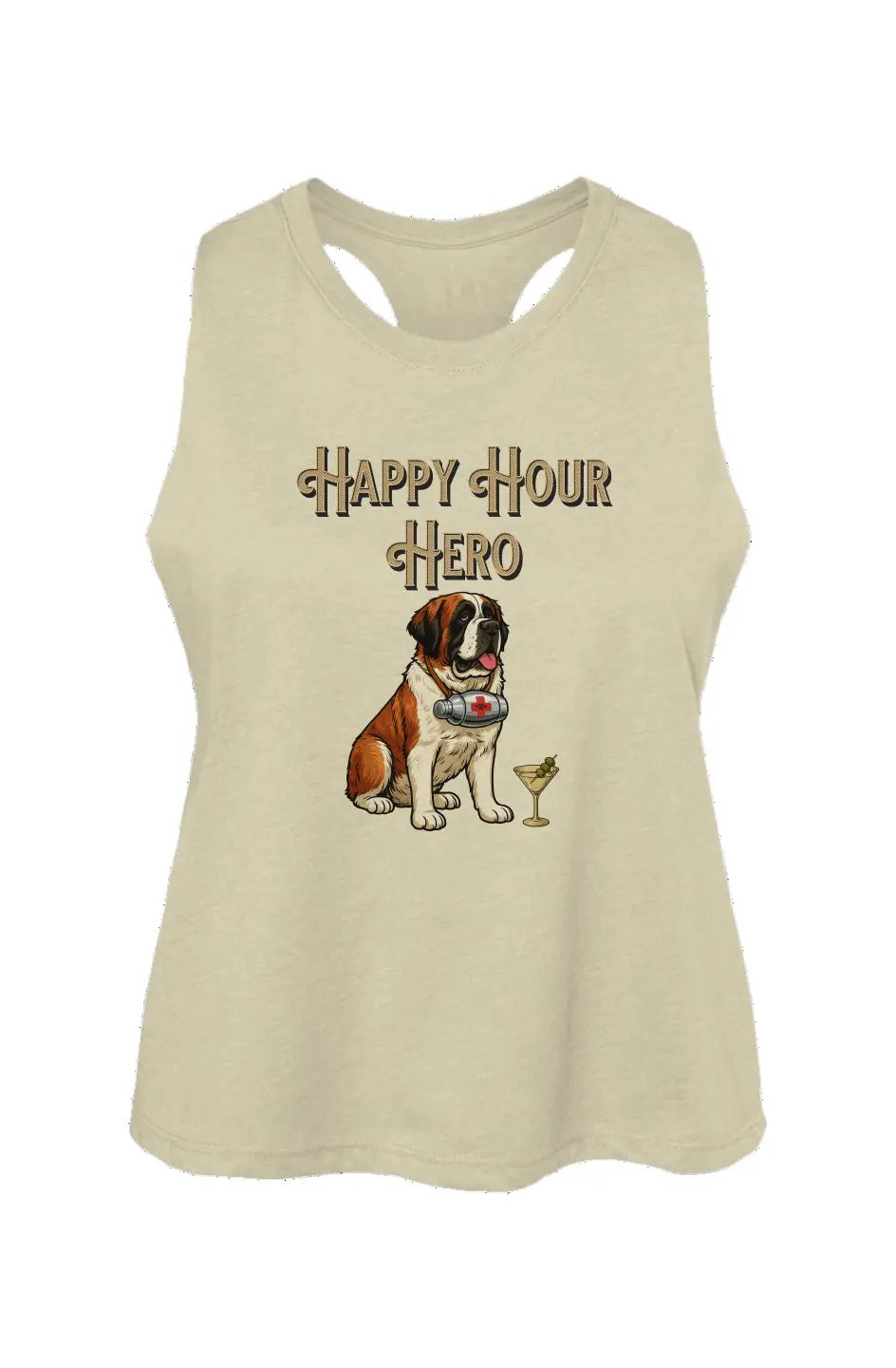 Happy Hour Hero crop tank in Heather French Vanilla