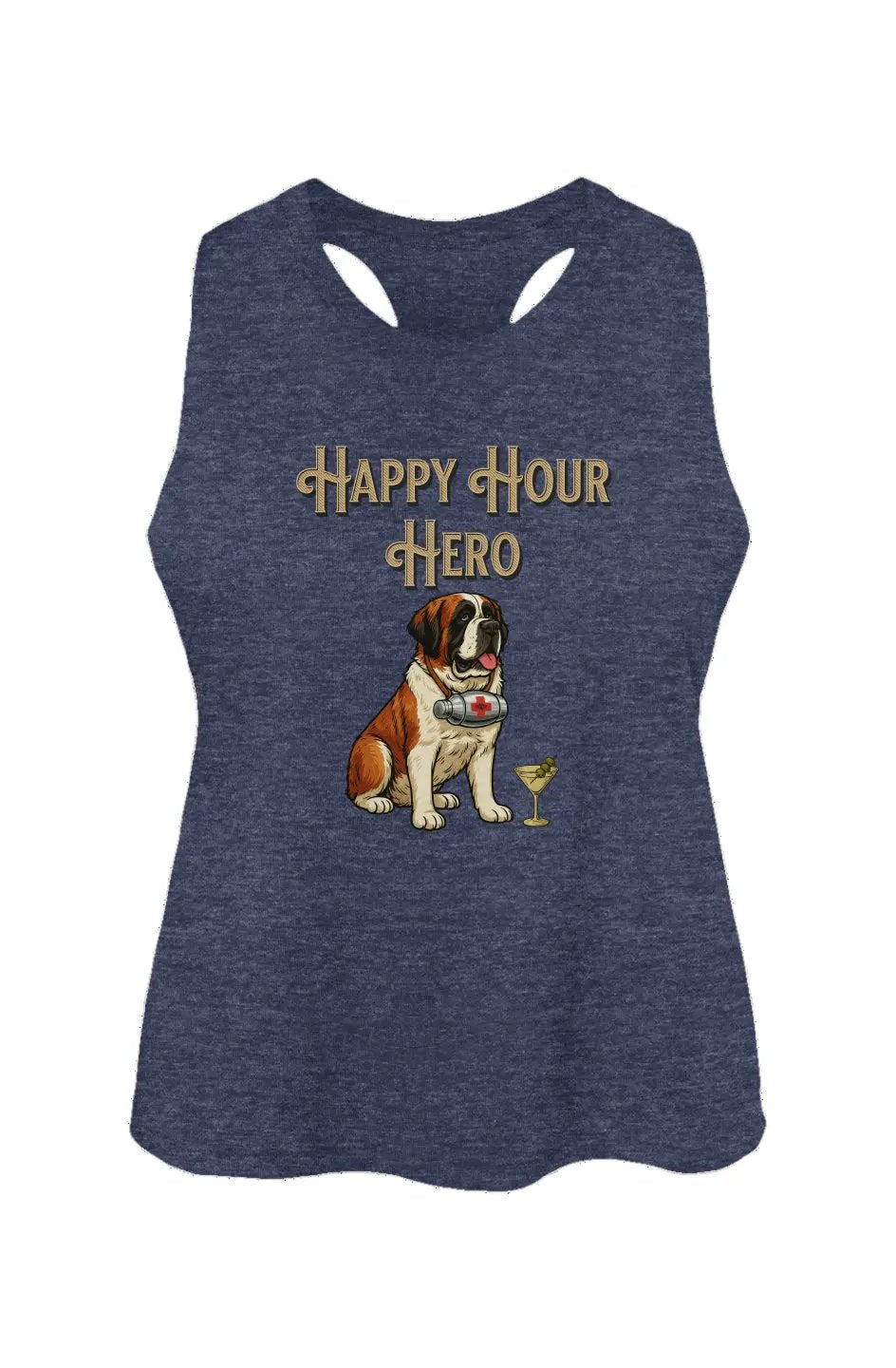 Happy Hour Hero crop tank in heather navy