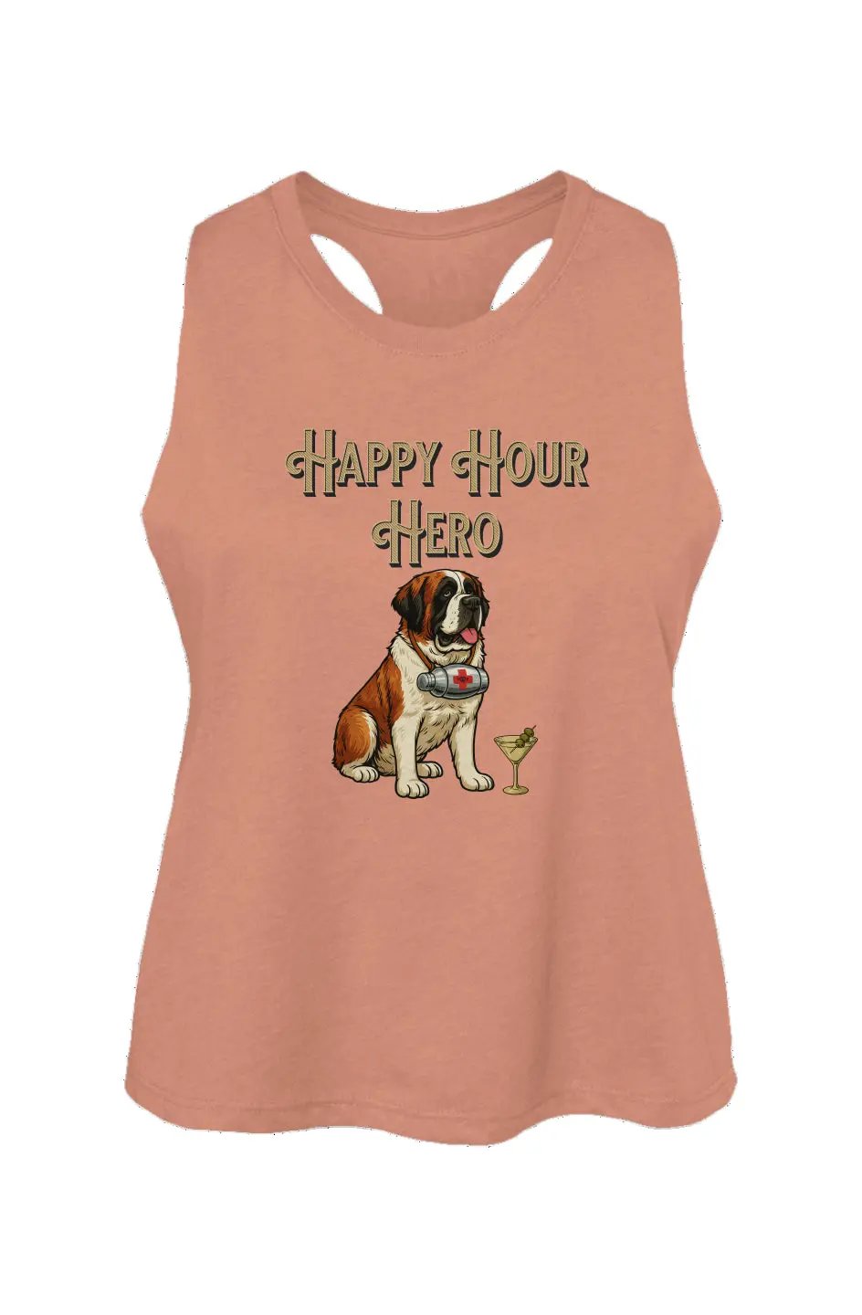 Happy Hour Hero crop tank in Heather Sunset