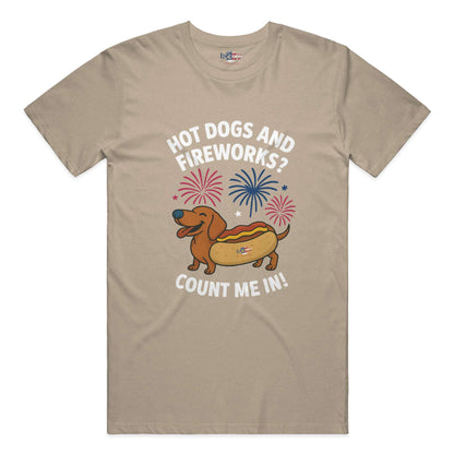 Hot Dogs and Fireworks everyday t in Heather Tan