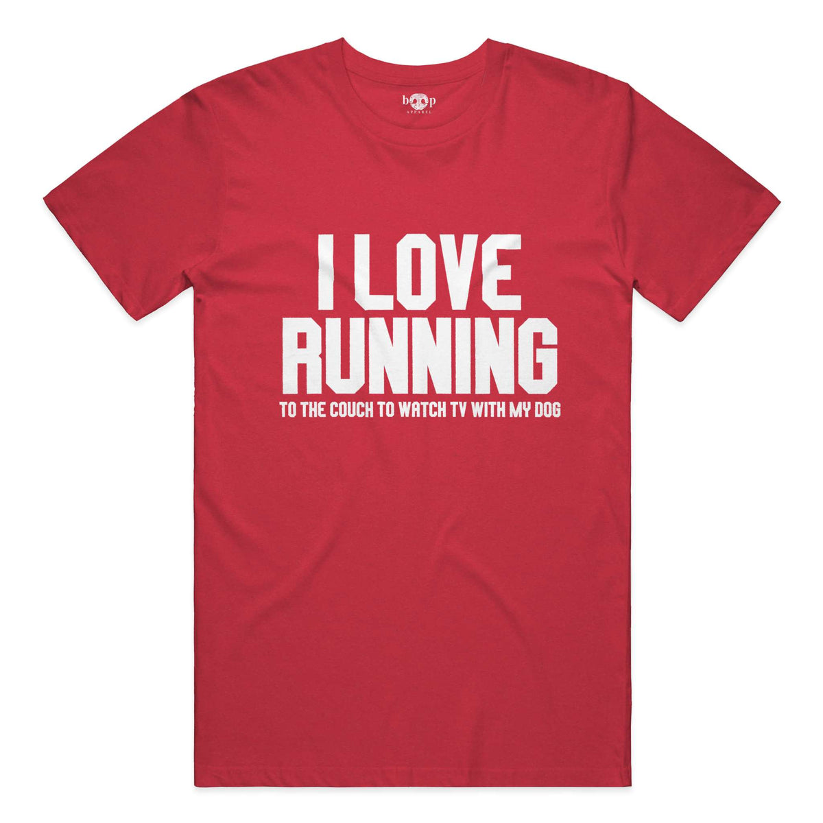 I Love Running everyday t in heather red