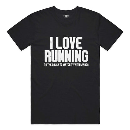 I Love Running everyday t in Solid Black Blend