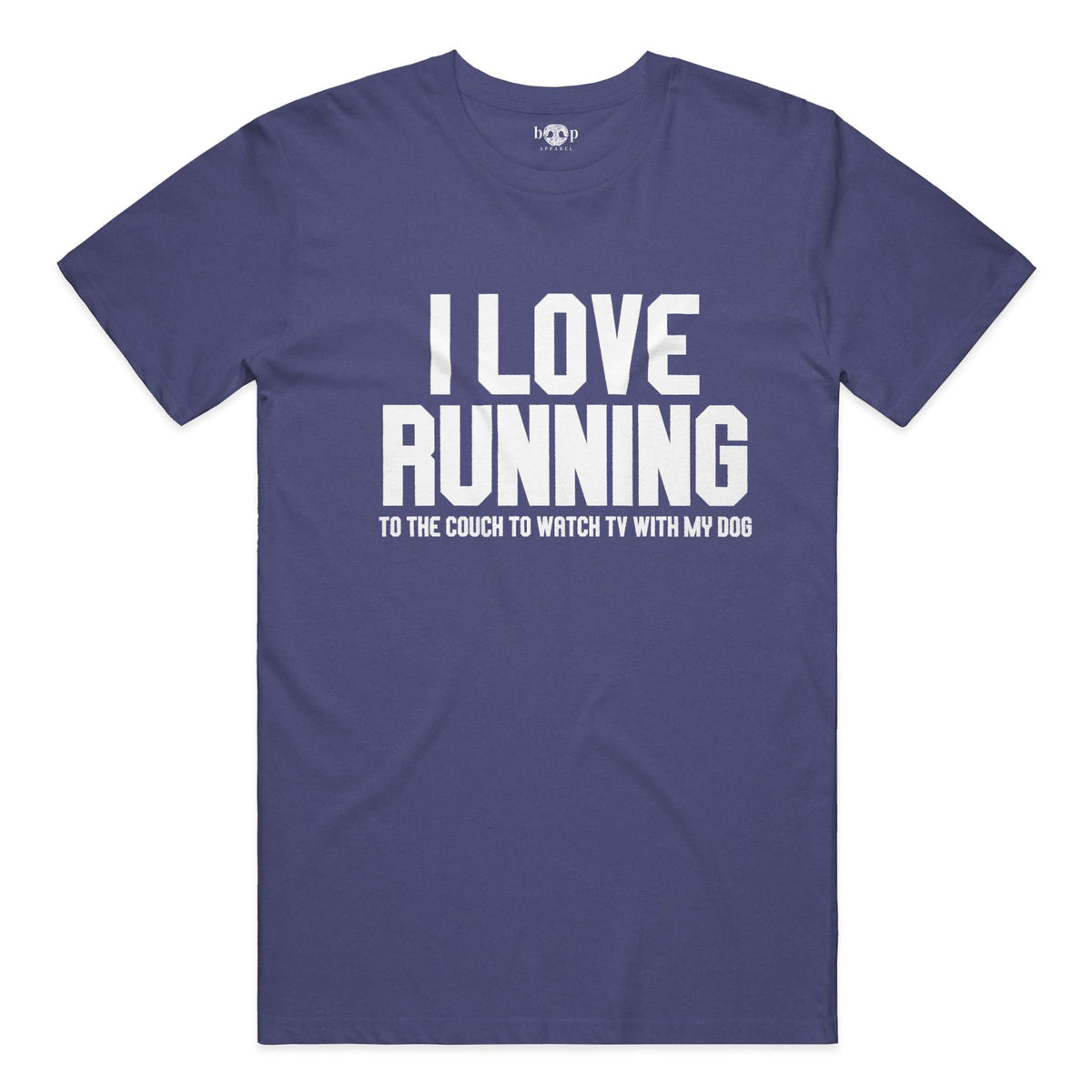 I Love Running performance t in Navy Triblend