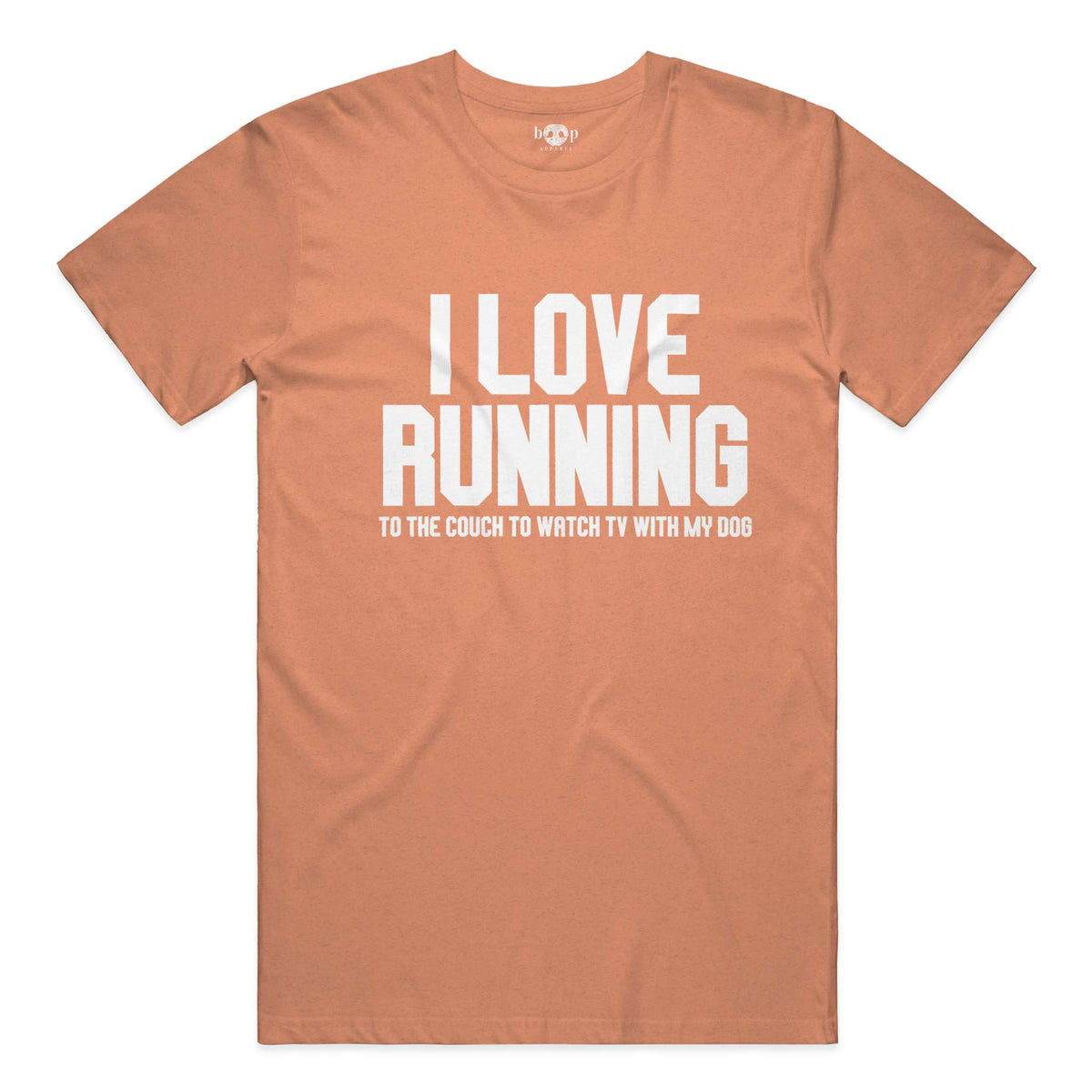 I Love Running performance t in Orange Triblend