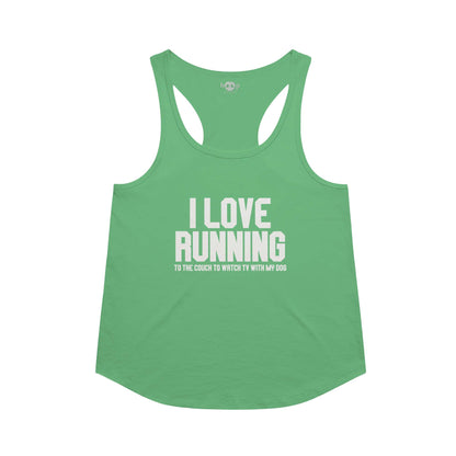 I Love Running racerback tank in Envy