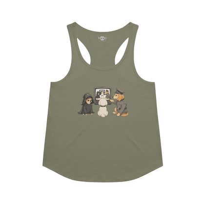 In the Now, Now racerback tank in military green