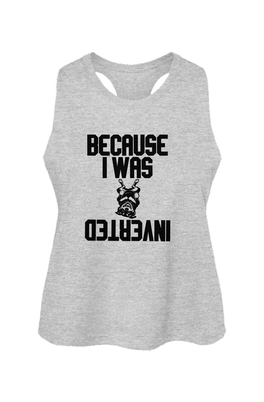 Inverted crop tank in Athletic Heather