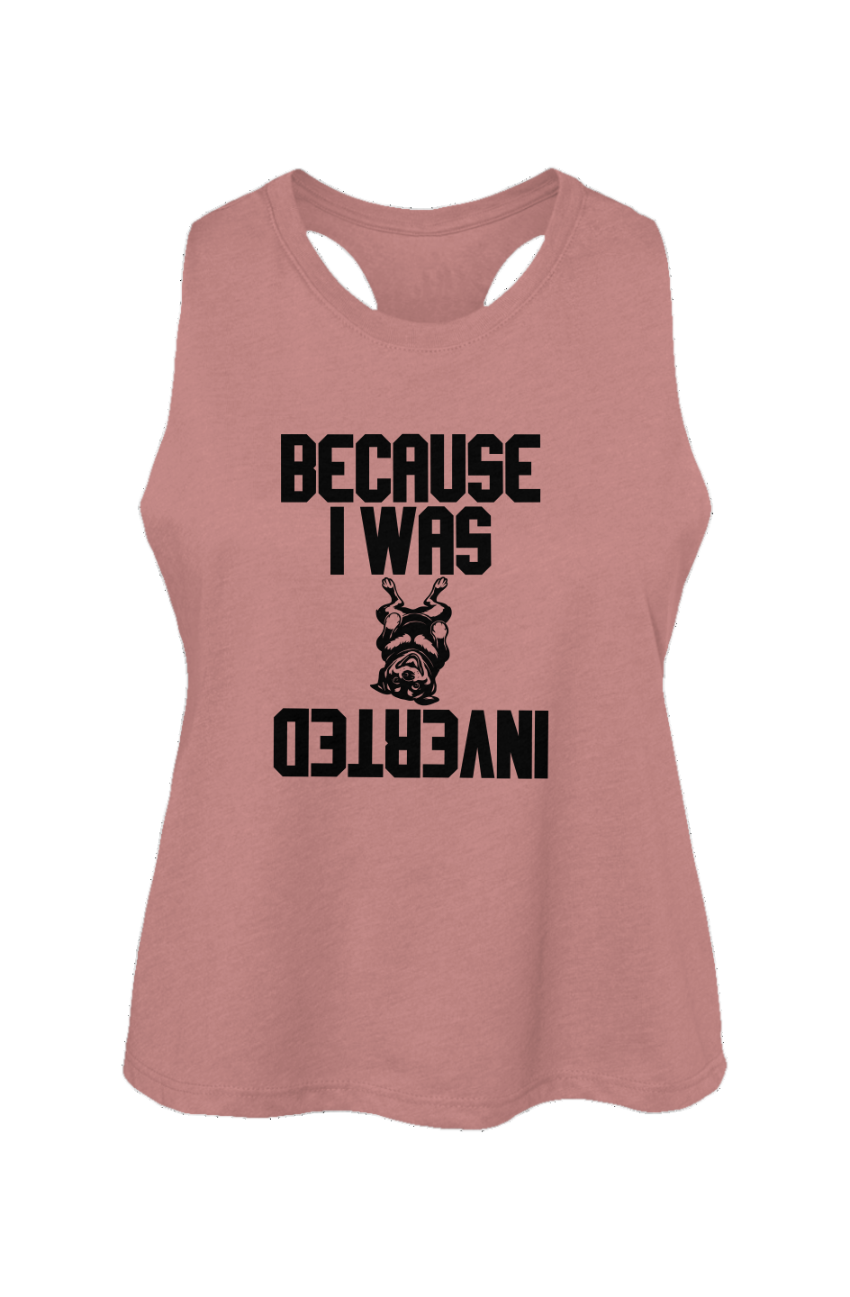 Inverted crop tank in Heather Mauve