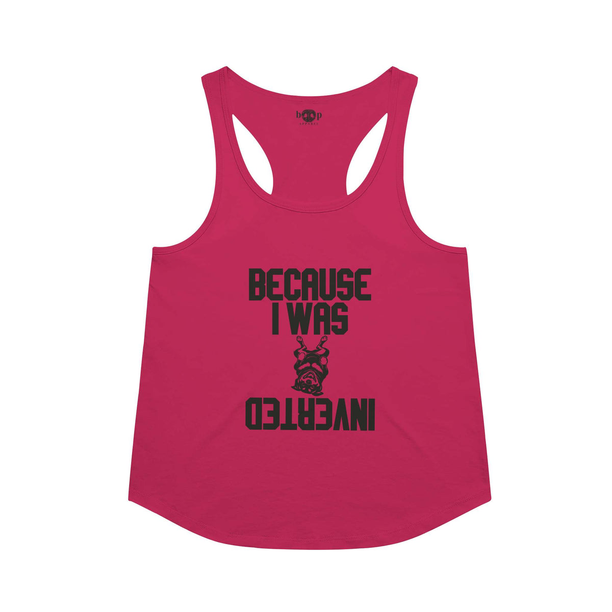 Inverted racerback tank in Vintage Shocking Pink