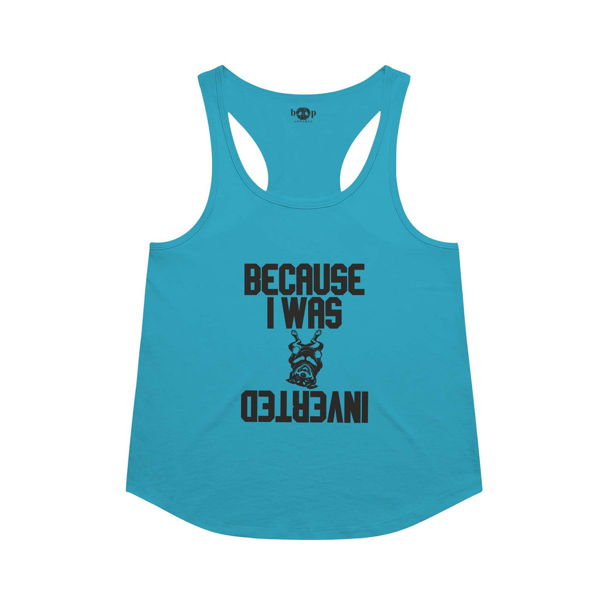 Inverted racerback tank in Vintage Turquoise