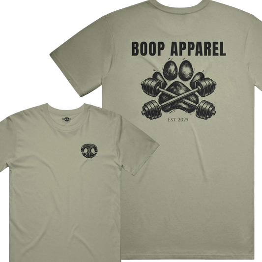 Iron Paw (Black) everyday t in Heather Olive
