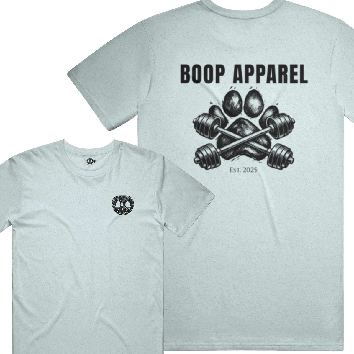 Iron Paw (Black) performance t in Ice Blue Triblend