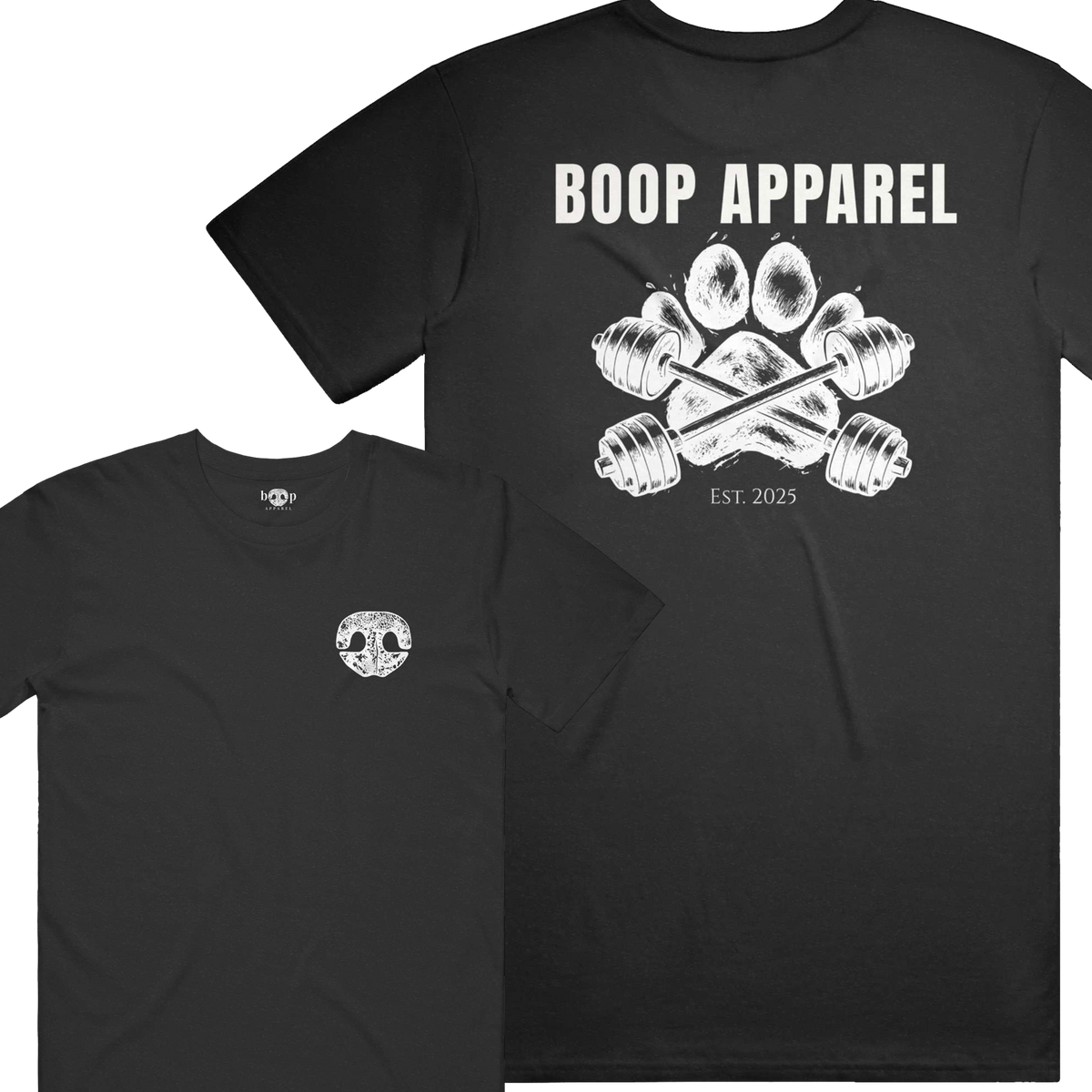 Iron Paw (White) everyday t in black heather