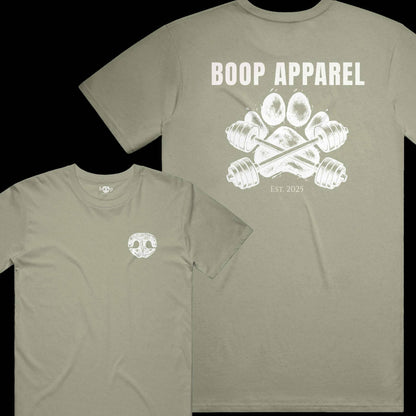 Iron Paw (White) everyday t in Heather Olive