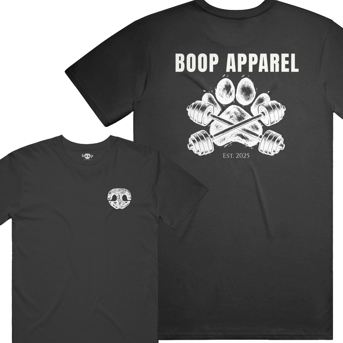 Iron Paw (White) performance t in Charcoal Black Triblend