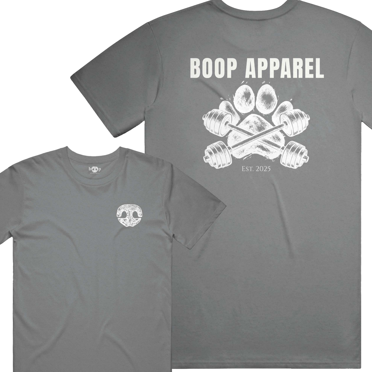Iron Paw (White) performance t in Grey Triblend