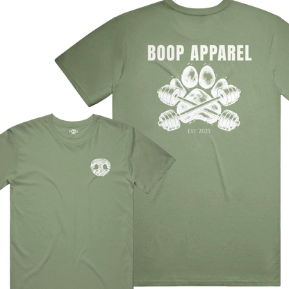 Iron Paw (White) performance t in military green triblend